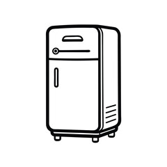 Retro Refrigerator Minimalist Line Drawing Artwork