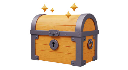 Isolated Treasure Chest with Shiny Effects