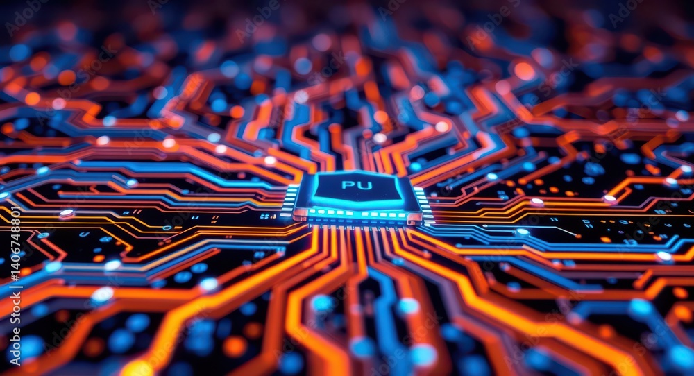 Poster understanding computer cpu processor technology and circuit board design for modern computing system