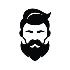 Beard and Mustache Vector Stylized Illustration Design