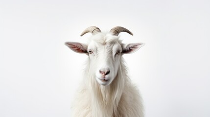 Fototapeta premium up goat white background