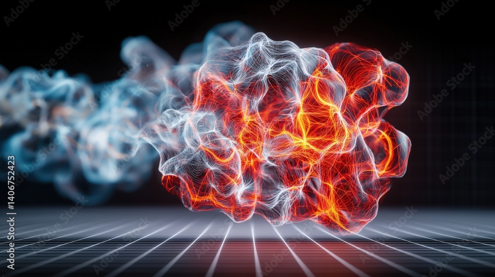 Poster dynamic energy interaction abstract environment 3d visualization scientific concept digital art