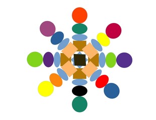 Colorful Geometric Mandala Drawing Simple Art