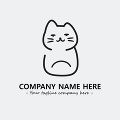 Cat illustration black and white for logo company vector image