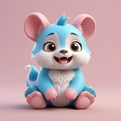 3d rendering of kawaii animal