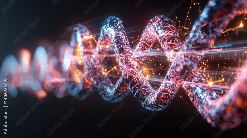 Poster dynamic energy wave render virtual environment digital art abstract close-up futuristic concepts for