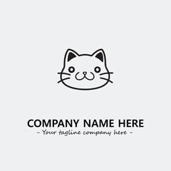 Cat illustration black and white for logo company vector image
