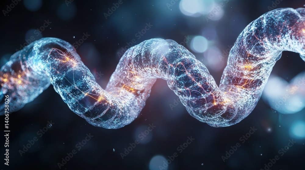 Poster dynamic visualization of molecular structures laboratory setting digital art scientific environment 