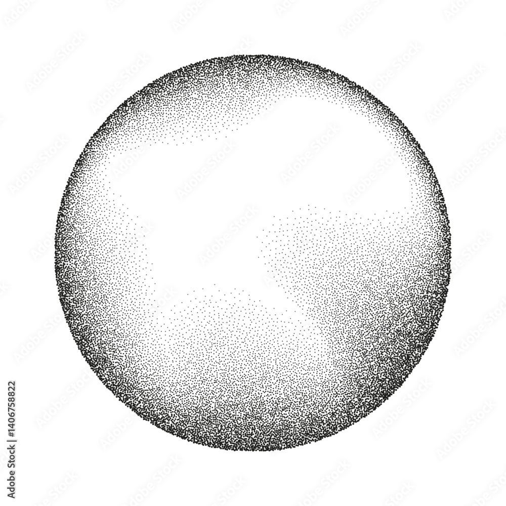 Poster abstract circle frame with spray stencil texture.grain dot powder flowing in round shape. vector cir