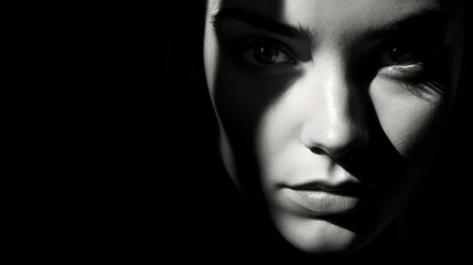Fototapeta premium shadows black and white faces