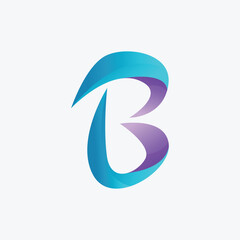 Obraz premium B abstract gradient letter logo