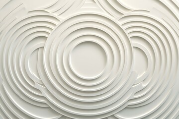 Obraz premium Abstract white concentric circles pattern. Elegant, modern design. Perfect for backgrounds, websites, and presentations.