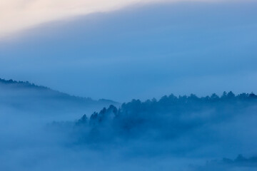 morning landscape in the Vercors foothills, France