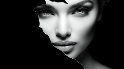 portrait black and white portfolio layout