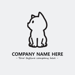 Obraz premium Cat illustration black and white for logo company vector image