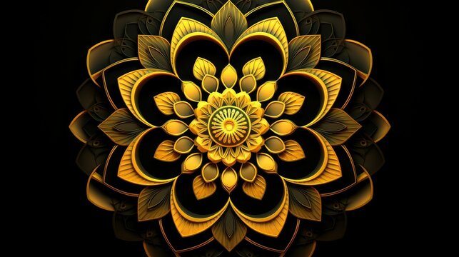 intricate yellow mandala