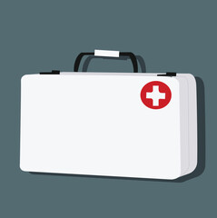 vektor illustration of first aid kit white, 