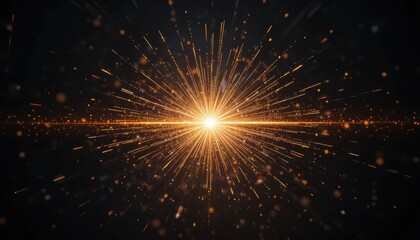 Obraz premium Golden Radiance: Cosmic Explosion of Light and Stardust