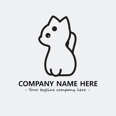 Cat illustration black and white for logo company vector image