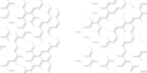 Abstract emboss white Hexagonal Background. Luxury White Pattern. Vector Futuristic minimal honeycomb mosaic white background. geometric mesh cell texture. modern futuristic wallpaper.
