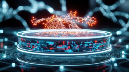 Dynamic energy visualization digital space infographic futuristic environment close-up view technology concept