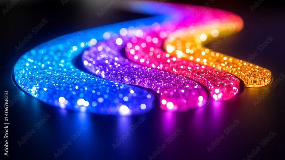 Poster color spectrum: abstract representation of a spectrum of colors, illuminated with vibrant light effe