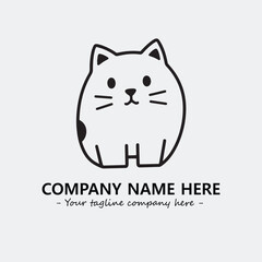 Cat illustration black and white for logo company vector image