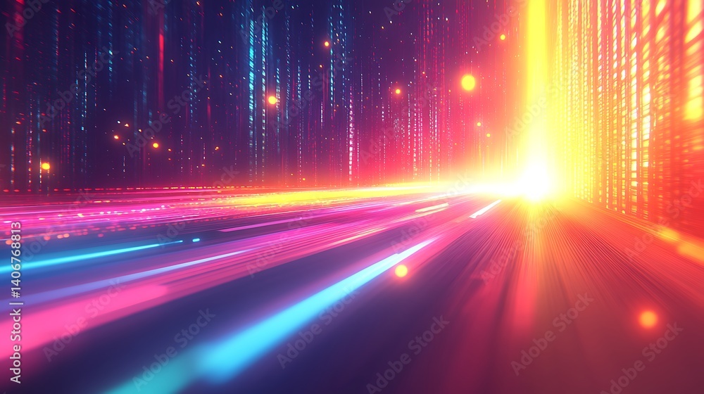 Poster abstract light trail: the captivating image showcases an abstract light trail. it consists of streak