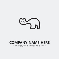 Cat illustration black and white for logo company vector image