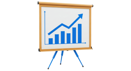 Isolated Chart Showing Business Growth
