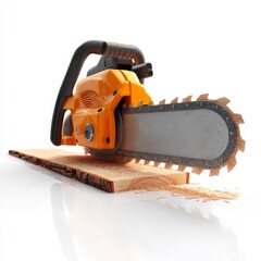 Fototapeta premium The Ultimate Guide to Electric Chainsaws for Woodworking, Carpentry, and Forestry Maintenance: Powerful Tools for Cutting Wood and Timber