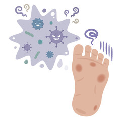 汚染された足裏のイラスト