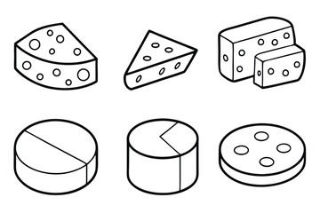 Cheese Wheel Line Art Minimalist Drawing Design