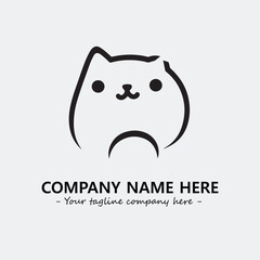 Cat illustration black and white for logo company vector image