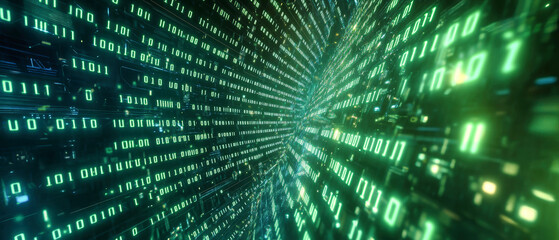 Immerse in a digital realm of binary code and cyberpunk motifs for an advanced tech ambiance