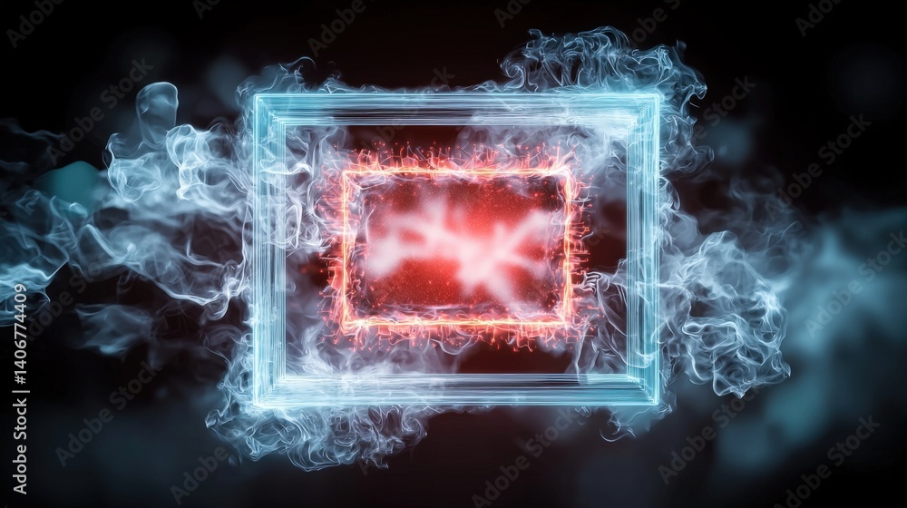 Aufkleber dynamic energy burst frame digital realm graphic design abstract environment close-up perspective vi