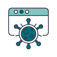 Virus icon representing online threat and malware detection  