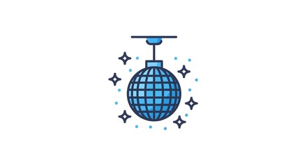 Blue Disco Ball Illustration