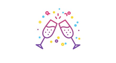 Fototapeta premium Cheers! Champagne Toast Celebration Icon