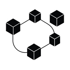 Red 3D cubes and hexagons form a digital geometric pattern