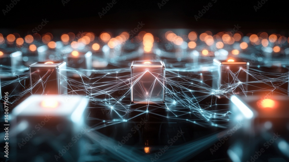 Aufkleber innovative technology event showcases advanced networking solutions virtual environment digital cont