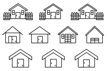 chicken coop line art perfect for home decor