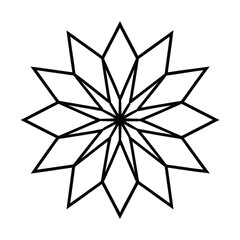 Shiny gold star and black flower design elements