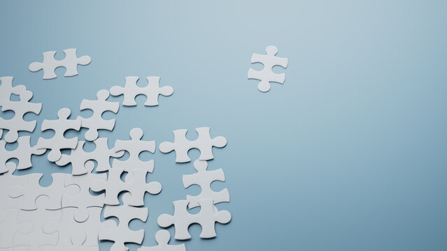 Floating Puzzle Piece Over Blue: Symbolizing Challenge & Strategy in Progress