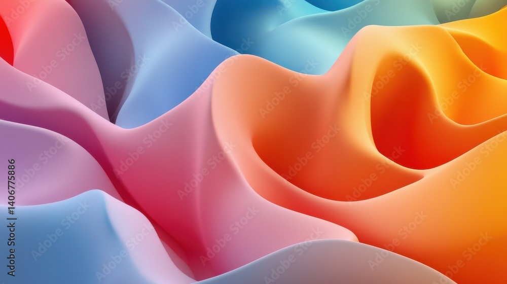 Poster 3d render abstract futuristic dynamic curvy motion colorful neon texture background illustration