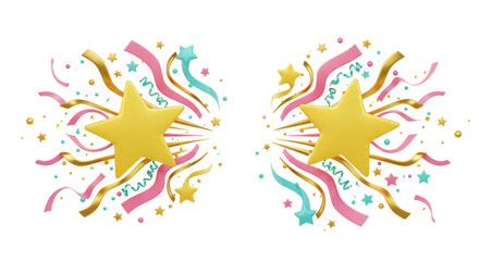 Obraz premium Isolated Celebration Gold Stars