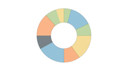 Obraz premium Isolated Colorful Donut Chart