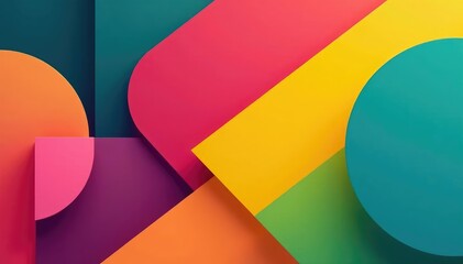 Geometric abstract shapes, bold color blocks, modern design , lines, geometric pattern