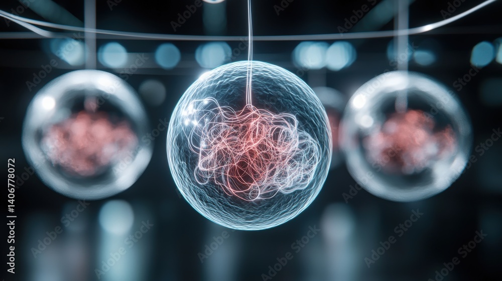 Poster exploration of particles in quantum physics laboratory 3d visualization scientific environment close