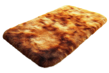 Luxurious golden fur blanket laid out on a surface for comfort and warmth in a cozy setting